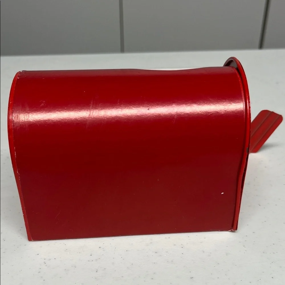 Red Christmas Mailbox with Santa Design